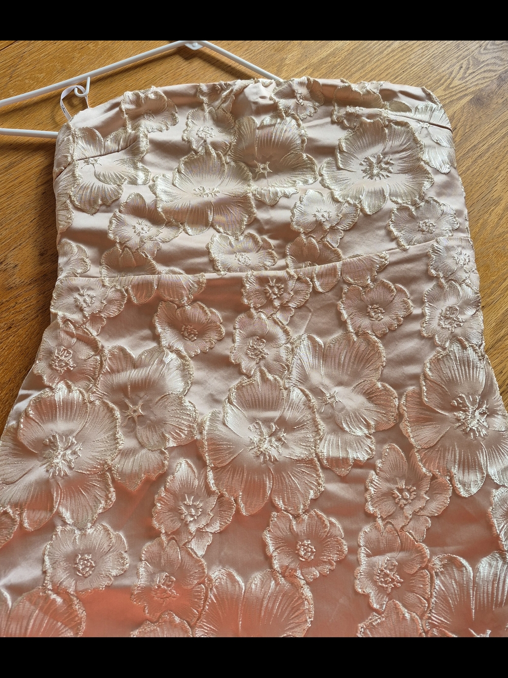 Lulu's Blush Pink Strapless Jacquard Dress